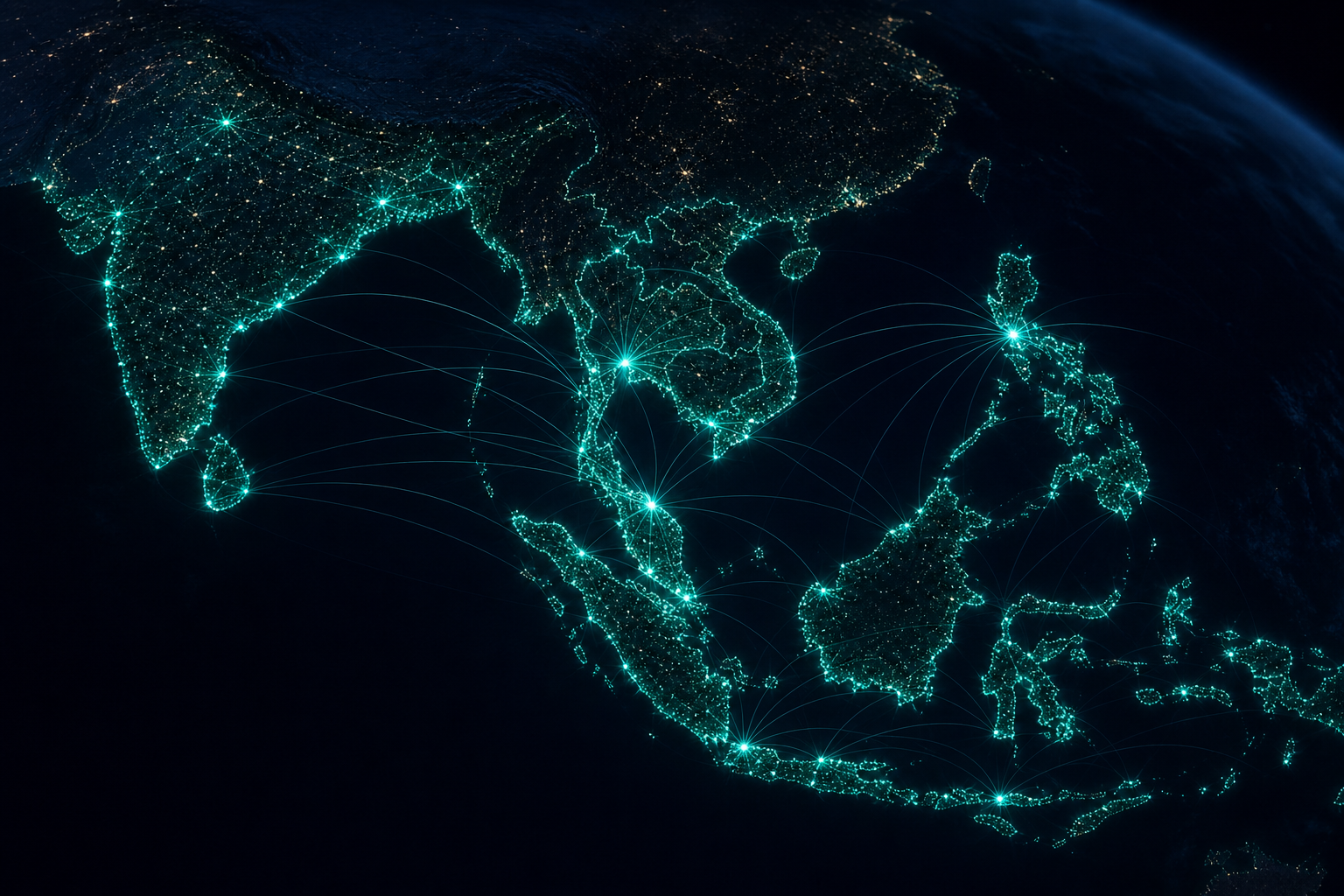 The HERD sensor network along the coastlines of Asia
